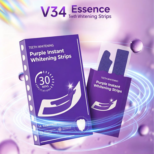 Purple Teeth Whitening Strips - 7/21 Whitening Sessions - Safe for Enamel - Non Sensitive Teeth Whitening - Peroxide-Free